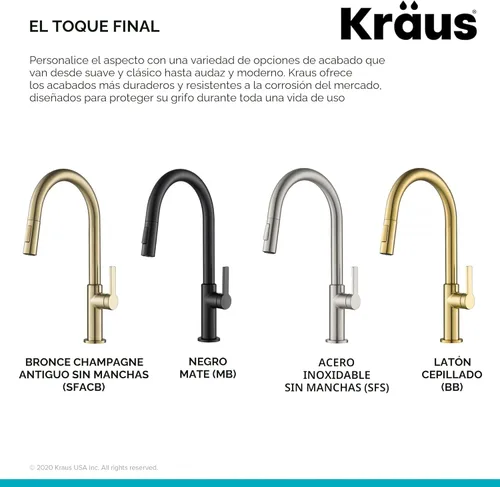 Miniatura 12 de Kraus KPF-2820MB OLETTO SOLA MANEJO DE COCINA DE COCINA DOWN DOWING, 17 PULGADA, NEGRO MATE