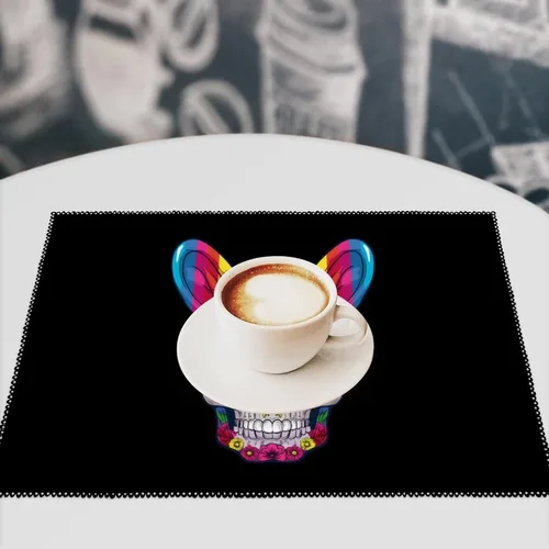 Miniatura 7 de Rainbow Flag Skull Bunny Ears Easter Gay Placemats Set of 6 Resistant Table Mats Washable Place Mats for Dinner Party Table Decoration