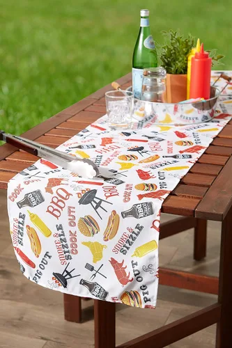 Miniatura 8 de DII Colección de mesa para exteriores, resistente a las manchas y al agua, 14x72, barbacoa