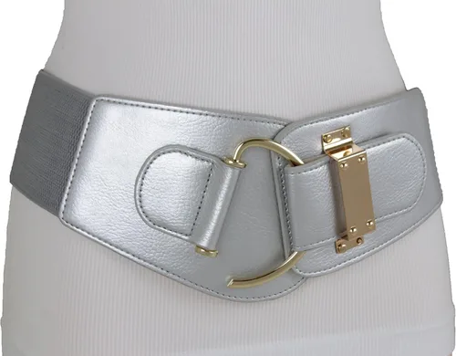 Miniatura 51 de TFJ - Cinturón ancho de moda para mujer, cintura alta, hebilla de gancho de metal dorado, talla XS, S, M, L, XL