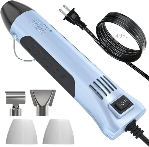Pistola de calor LET’S Resin para manualidades, pistola de aire caliente de 350W con calentamiento rápido y doble temperatura (249°C~400°C),