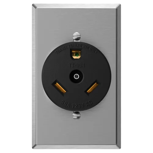 Miniatura 10 de NEMA TT-30R - Receptáculo de salida de remolque de 30 amperios y 125 voltios de 3 clavijas con conexión a tierra para caravanas, caravanas