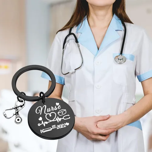 Miniatura 7 de Regalos de graduación para enfermera enfermera Est 2021 llavero para futuro regalo para enfermera regalo para estudiantes de medicina regalos