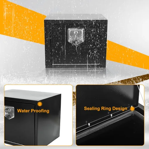 Miniatura 4 de Caja de herramientas de acero para debajo del cuerpo del camión, organizador de caja de herramientas de 18 x 12 x 14 con cerradura y llaves