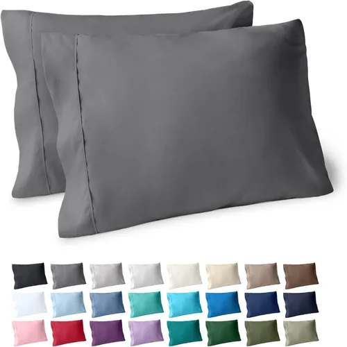 Miniatura 53 de Bare Home Juego de 2 fundas de almohada de microfibra de tamaño estándar, fundas de almohada refrescantes, doble cepillado, fácil cuidado, cierre