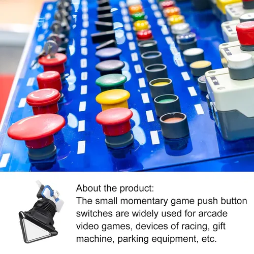 Miniatura 3 de Juego Botones Triángulo Push Interruptores Luz LED con Micro Interruptores [para Juego Arcade] 1.535x1.535x1.535 in Blanco 5