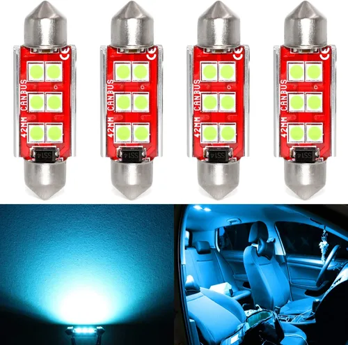 Miniatura 7 de PHINLION - Bombillas LED 578, superbrillantes 3030 6-SMD, Festoon 41 mm, 42 mm, bombillas LED 211-2 212-2 para luces de cortesía, domo, mapa, baúl