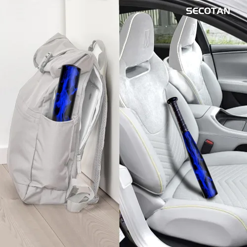 Miniatura 6 de Bate de béisbol de aluminio de una mano de 17 pulgadas, bate de sóftbol, para el hogar/coche/defensa personal, práctica de bateo, bate de aluminio