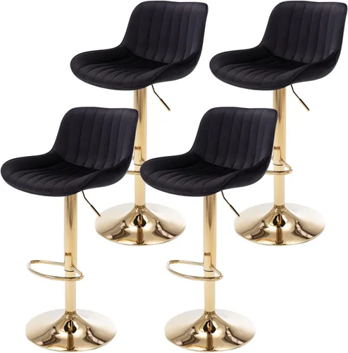Miniatura 10 de ECHINGLE Juego de 2 taburetes de bar de terciopelo, taburetes de bar giratorios de altura de mostrador con respaldo y altura ajustable, modernos