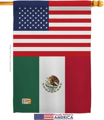 Miniatura 2 de Americana Home & Garden Bandera de la casa de la amistad de México, Estados Unidos, nación regional, internacional, país, área particular, pequeña