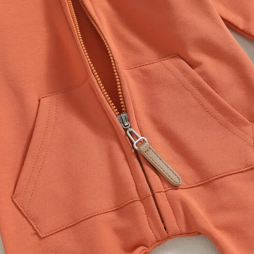 Miniatura 5 de Ropa de bebé recién nacido, con capucha, de manga larga, con cremallera, para otoño e invierno