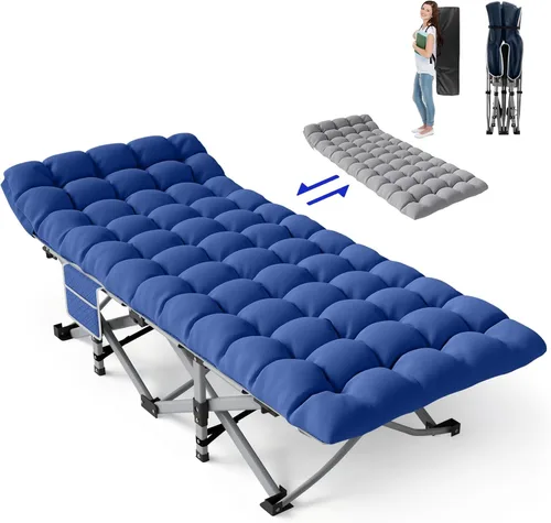 Miniatura 20 de Slendor Cuna de Camping, Cunas de Camping Plegables para Adultos, Cuna de Dormir Portátil con Bolsa de Transporte, Oxford de Doble Capa 1200D, Cama