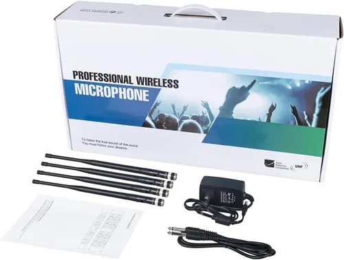 Miniatura 8 de Sistema de micrófono inalámbrico 6 canales Lavalier Mic Bodypacks Auriculares de solapa Frecuencia B Boda Fiesta Reunión Escuela Iglesia Conferencia