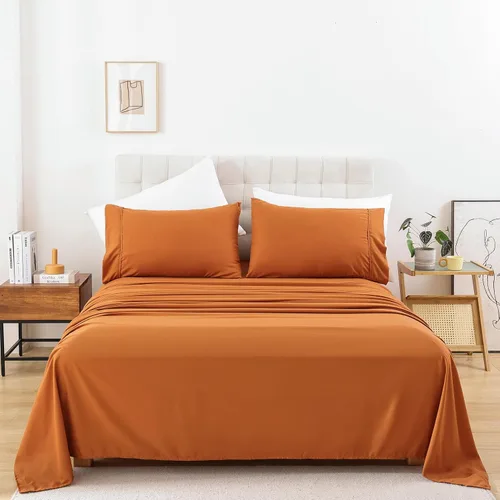 Miniatura 25 de Whitney Home Textile - Juego de sábanas tamaño King, sábanas de microfibra suaves de hotel tamaño King, bolsillo extra profundo, juegos de sábanas