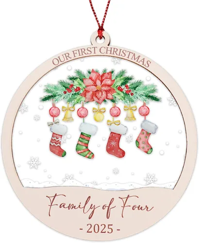 Miniatura 15 de Feliz Navidad Mamá y Papá Nos vemos en 2026, Adorno Colgante de Madera para Bebé Esperado 2026, Anuncio de Embarazo para Esposo, Abuelos, Familia