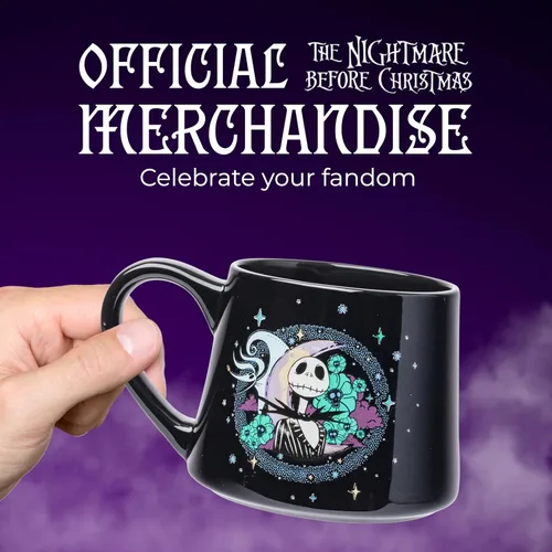 Miniatura 4 de Silver Buffalo Disney Tim Burton's Nightmare Before Christmas Jack and Zero - Taza de cerámica cónica, 14 onzas Jack and Zero (14 onzas)