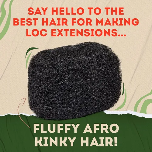 Miniatura 2 de Locsanity Afro Kinky 100% cabello humano natural a granel, cabello trenzado para rastas, reparación de rastas, extensiones de rastas, giros