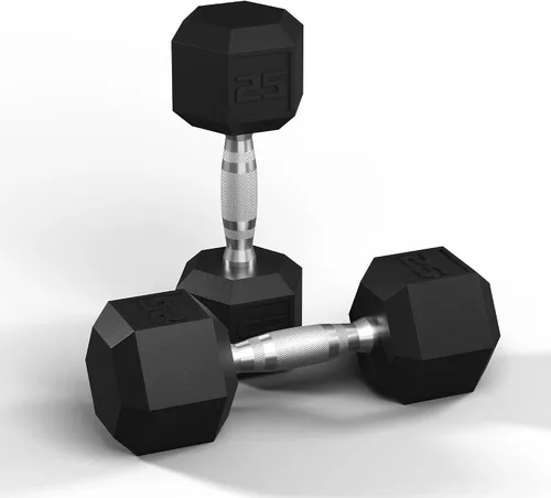 Miniatura 8 de GRETERST Juego de mancuernas hexagonales con revestimiento de goma, pesas de mano para ejercicio y fitness para gimnasio en casa, entrenamiento