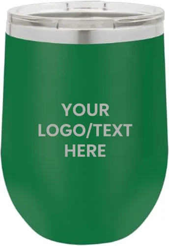 Miniatura 13 de Vaso personalizado de 12 onzas, vino sin tallo con tapa, tu logotipo grabado en Estados Unidos, tazas personalizadas de acero inoxidable