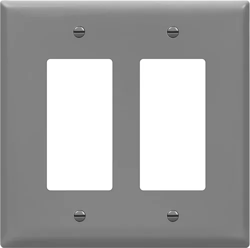 Miniatura 13 de ENERLITES - Cubierta decorativa de interruptor doble, placa de pared de dos salidas, 2 bandas de gran tamaño, 5.50 x 5.50 pulgadas, termoplástico