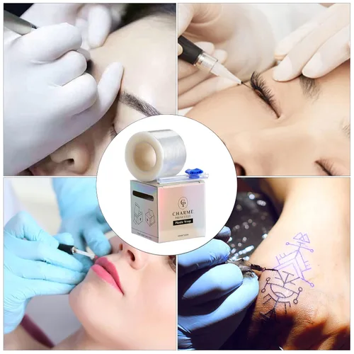 Miniatura 2 de Charme Princesse Paquete de 2 envolturas de plástico desechables para tatuajes de cejas, 984.3 ft, película conservadora permanente, suministros