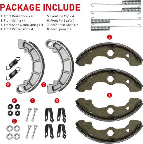 Miniatura 7 de Kit de zapatas de freno delanteras y traseras para Honda Foreman 400 Foreman 450 Rancher 350 Rancher 400, OEM# 06450-HN5-671 45175-HC4-006