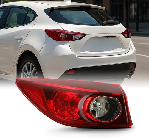AKKON - Compatible con Mazda 3 4 puertas Sedan modelo 2014 2015 2016 2017 2018 [tipo halógeno] Lámpara trasera exterior Luz de freno lado izquierdo