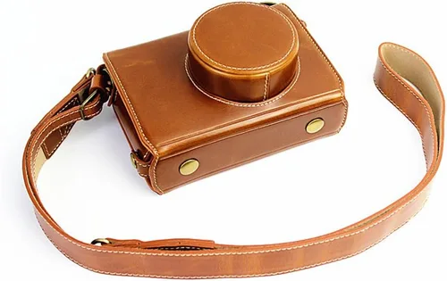 Miniatura 11 de Funda X100, hecha a mano de piel sintética para cámara de cuerpo completo para Fujifilm Fuji X100 X100S X100T versión de apertura inferior + correa