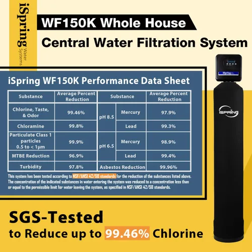Miniatura 2 de iSpring WF150K Sistema central de filtración de agua para toda la casa con válvula inteligente Set and Forget de hasta 10 años