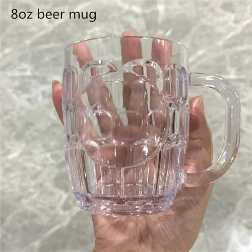Miniatura 7 de Mini tazas de plástico para cerveza, 8 onzas, transparente con hoyuelos, adecuadas para niños/niños, aptas para lavavajillas, sin BPA (10 unidades)