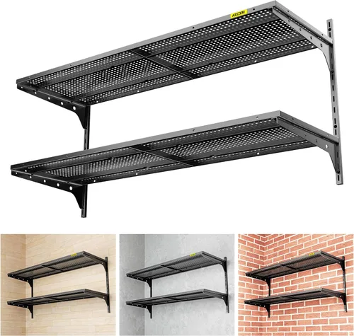 Miniatura 14 de Aecxm Paquete de 1 estantería de garaje de 1.3 x 3 pies para montaje en pared, capacidad de carga de 400 libras, 15.6 x 36 pulgadas por estante