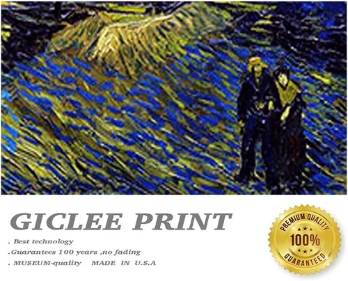 Miniatura 4 de ELITEART -Noche estrellada sobre el ródano por Vincent Van Gogh Giclée Art Canvas Prints- Tamaño del marco: 28 x 35 pulgadas