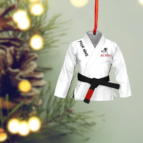 Miniatura 3 de Adorno personalizado de Jiu Jitsu, decoración de árbol de Navidad de artes marciales, regalo de recuerdo navideño BJJ para niños, adolescentes, On63