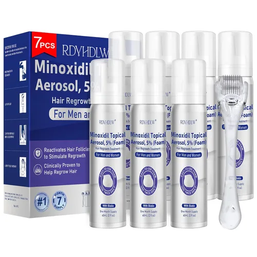 Espuma de minoxidil al 5% para hombres y mujeres, crecimiento del cabello, espuma de minoxidil para hombres para cabello y barba, tratamiento de