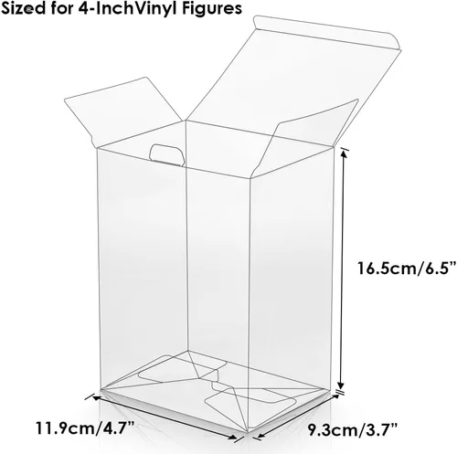 Miniatura 2 de Paquete de 8 fundas protectoras para figuras Funko Pop de 4 pulgadas, ultra gruesas de 0.020 in, sin pelar la película, caja de exhibición