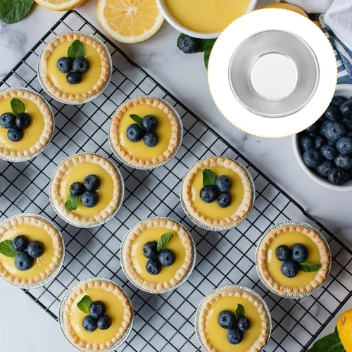 Miniatura 7 de Paquete de 25 moldes para tarta de huevo, tartaletas de aleación de aluminio, moldes de postre, moldes para tartas pequeñas, moldes para tartas
