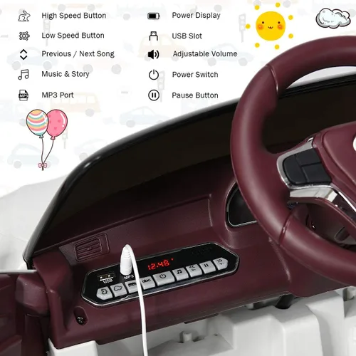Miniatura 5 de Costzon Lexus LC500 - Vehículo eléctrico con licencia para montar en coche, con batería de 12 V, control remoto, 3 velocidades, luces LED, bocina