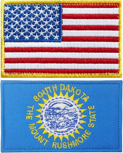 Miniatura 36 de stidsds Paquete de 2 parches de bandera estadounidense de Chicago de Estados Unidos, parches bordados, banderas de Estados Unidos, parche táctico