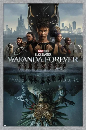 Miniatura 13 de Marvel Black Panther: Wakanda Forever - Póster de pared de una hoja, 22.4 pulgadas de largo x 14.7 pulgadas de ancho, versión enmarcada de madera
