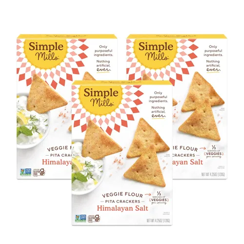Miniatura 11 de Simple Mills Veggie Pita Crackers, hierbas mediterráneas, sin gluten, veganas, bocadillos saludables, aptas para paleo, 4.25 onzas (paquete de 6)