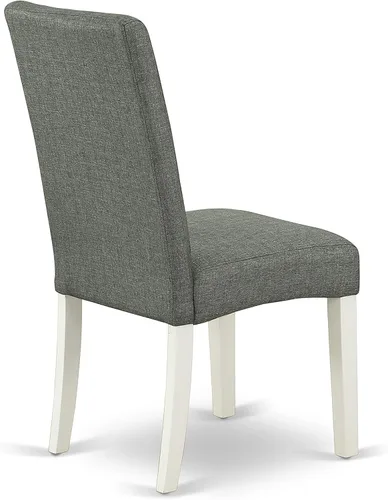 Miniatura 9 de East West Furniture HBDR3-LWH-07 - Juego de comedor de 3 piezas que contiene una mesa de comedor redonda con pedestal y 2 sillas Parson tapizadas