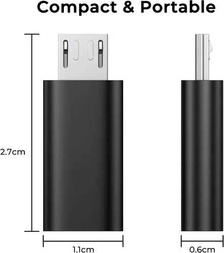 Miniatura 4 de Paquete de 3 adaptadores USB C a Micro USB, USB tipo C hembra a micro USB macho, sincronización de datos compatible con Samsung Galaxy S7 S6 Note 5