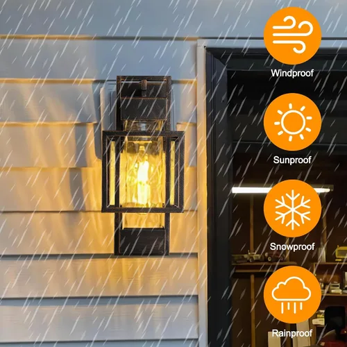 Miniatura 6 de PARTPHONER Luminarias Modernas para Exteriores Iluminación Exterior de Anochecer a Amanecer Paquete de 2, Aplique de Pared Exterior de 15 pulgadas
