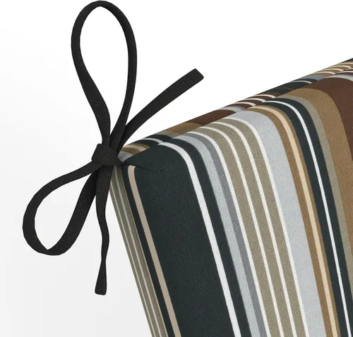 Miniatura 5 de Pillow Perfect Cojín para tumbona con respaldo sólido para interiores y exteriores con lazos, relleno de fibra de felpa, resistente a la intemperie