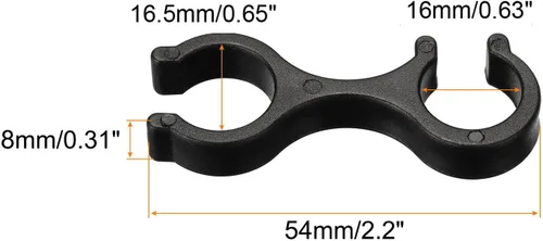 Miniatura 2 de PATIKIL Clips para bastón de trekking, 2 piezas, accesorios para bastón, conector de hebilla de varilla doble para senderismo al aire libre y camping