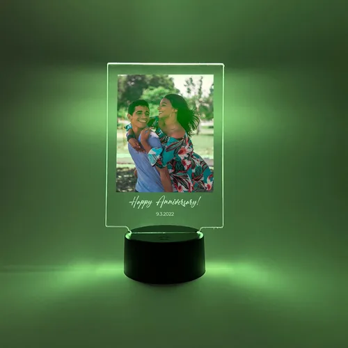 Miniatura 5 de MIRROR MANIA Foto personalizada con luz LED, soporte para decoración del hogar, regalo para ella, aniversario, boda, pareja, novia, novio, amigos