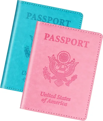 Miniatura 15 de Herain Soporte para pasaporte para viaje y crucero, 2 piezas, funda para pasaporte, cartera, regalo de viaje, para mujeres, hombres, familia