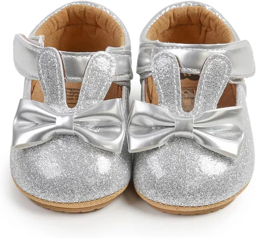 LAFEGEN Zapatos planos Mary Jane para bebés y niñas con Bownot, suela suave, suela suave, piel sintética, recién nacidos, para primeros pasos,