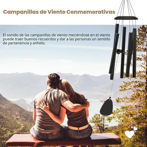 Miniatura 2 de FSVGYY Campanillas de viento para exteriores, decoración grande, tono profundo, tonos melódicos relajantes, campanillas de viento para exteriores