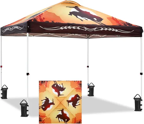 Miniatura 307 de EAGLE PEAK Tienda de campaña desplegable con bolsa de transporte con ruedas, 8 estacas, 4 cuerdas, 4 bolsas de peso, toldo de tienda de campaña